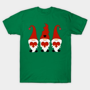 Gnomes Santa with Hearts T-Shirt